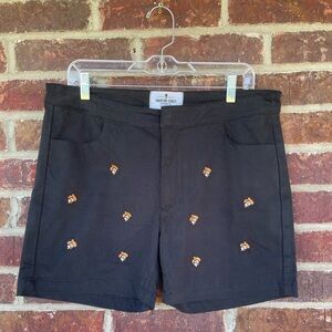 NWT Ladies Emerson Street OSU Cowboys Pistol Pete Black Stretch Shorts Sz Large